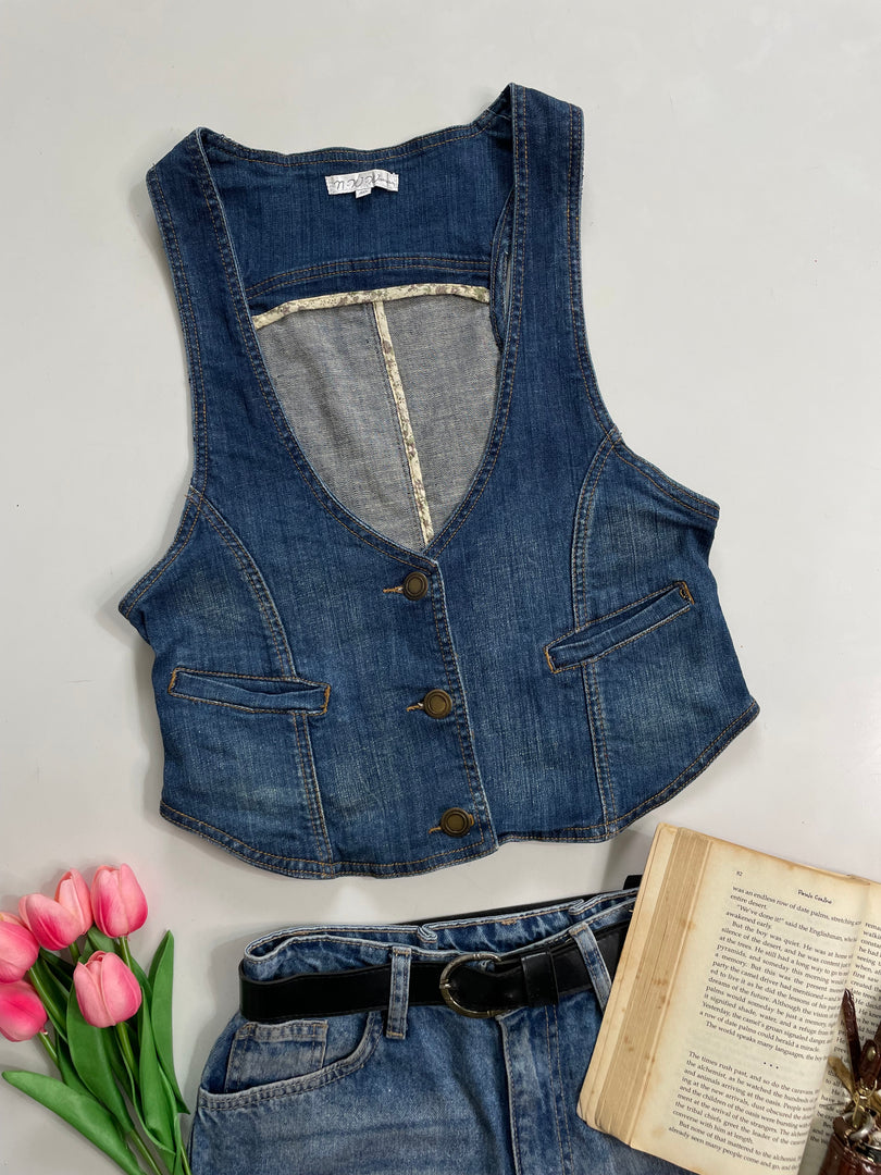 Jeans Denim Waistcoat-Bust 32