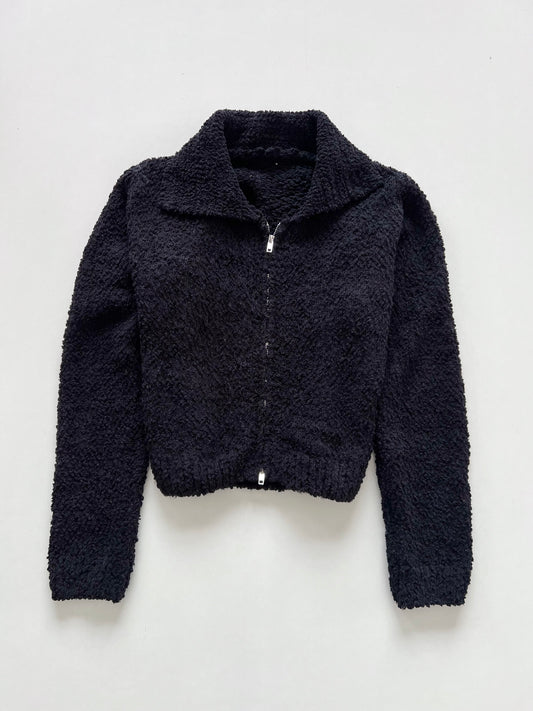 Solid Black Zipper Sweater-Bust 42