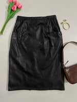 Load image into Gallery viewer, Textured Faux Leather Skirt - Waist 26
