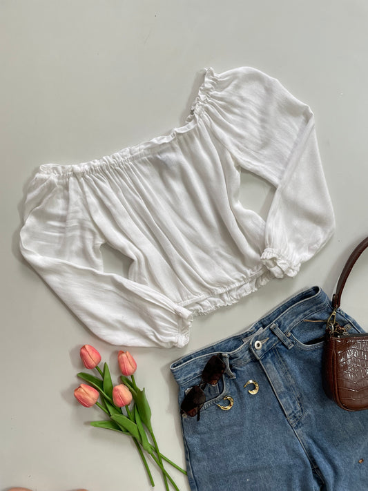 HM SOFT WHITE TOP - BUST 32 to 34