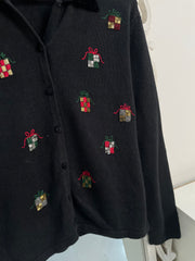 Embroidered Christmas Sweater-Bust 40