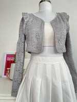 Load image into Gallery viewer, SOFT GREY LACE SHRUG - BUST 32 TO 34
