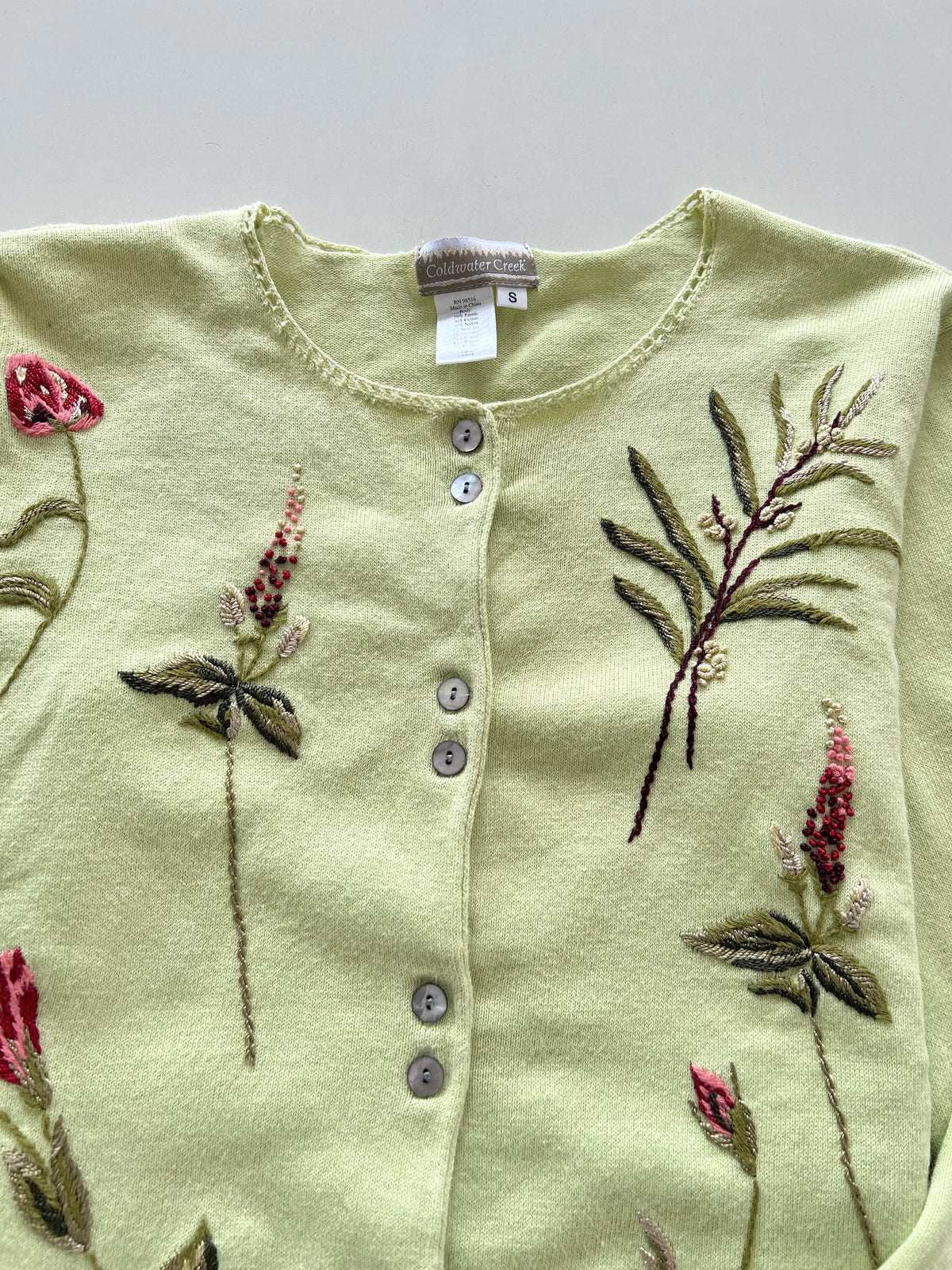 Coldwater Creek Embroidered Sweater Cardigan-Bust 40