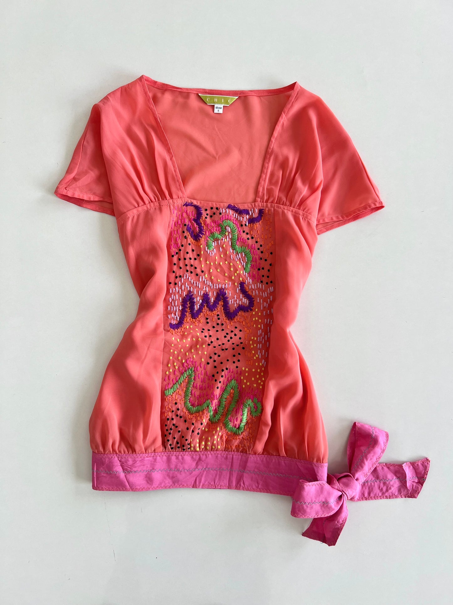 Chic Y2k Sheer Top-Bust 36