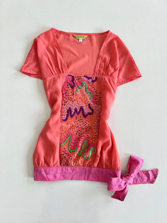 Chic Y2k Sheer Top-Bust 36