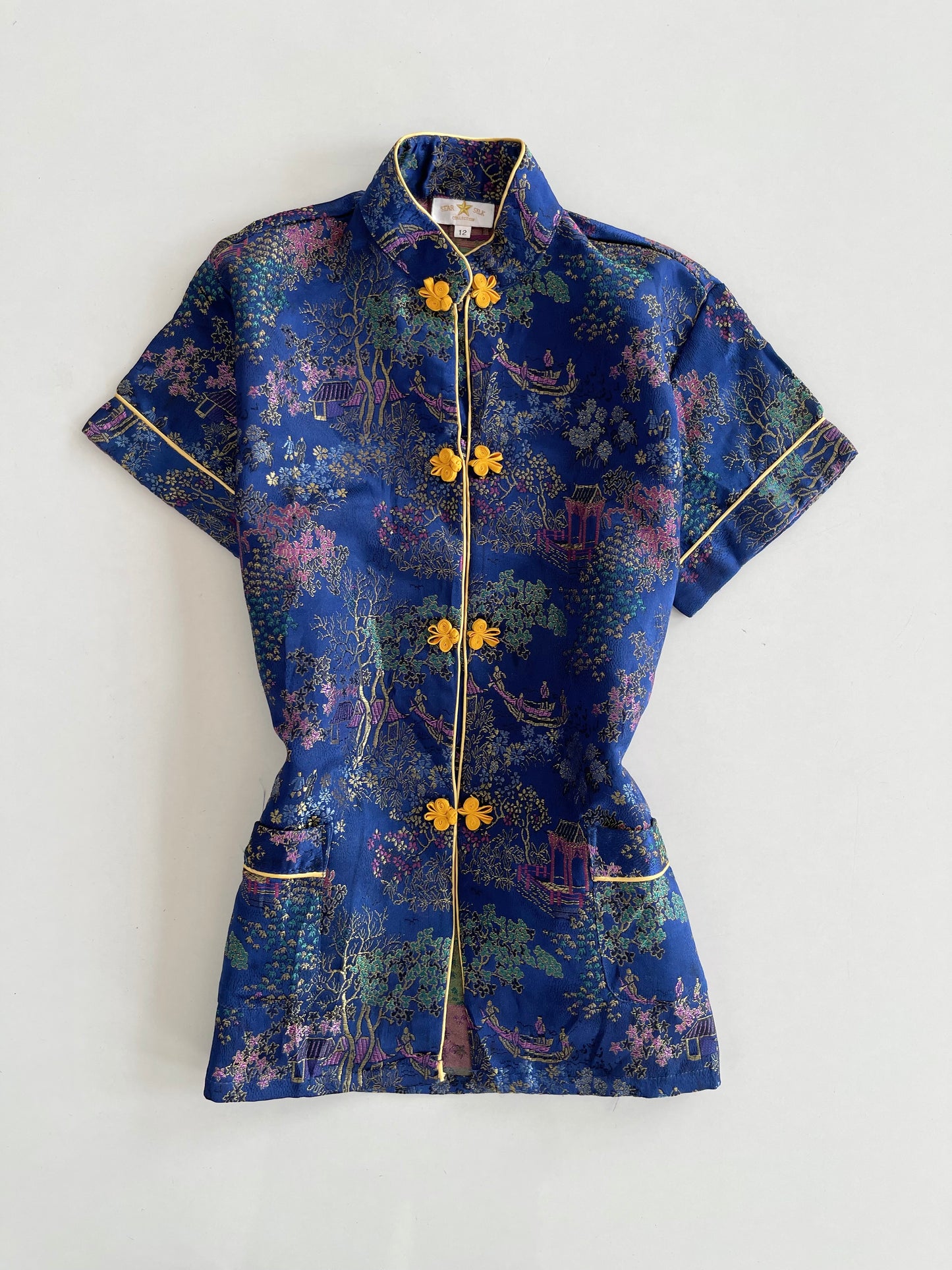 Star Silk Jacquard Vintage Cheongsam Top-Bust 34