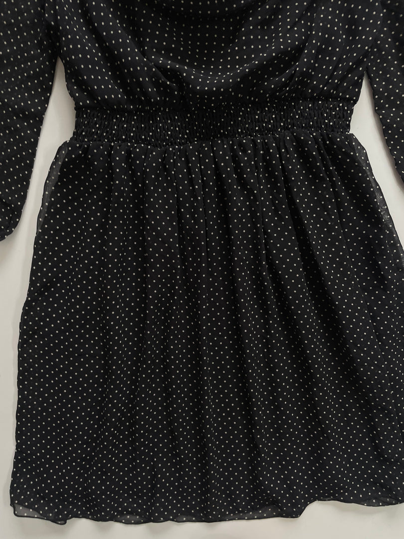 POLKA DOT COWL NECK DRESS - BUST 34 to 36