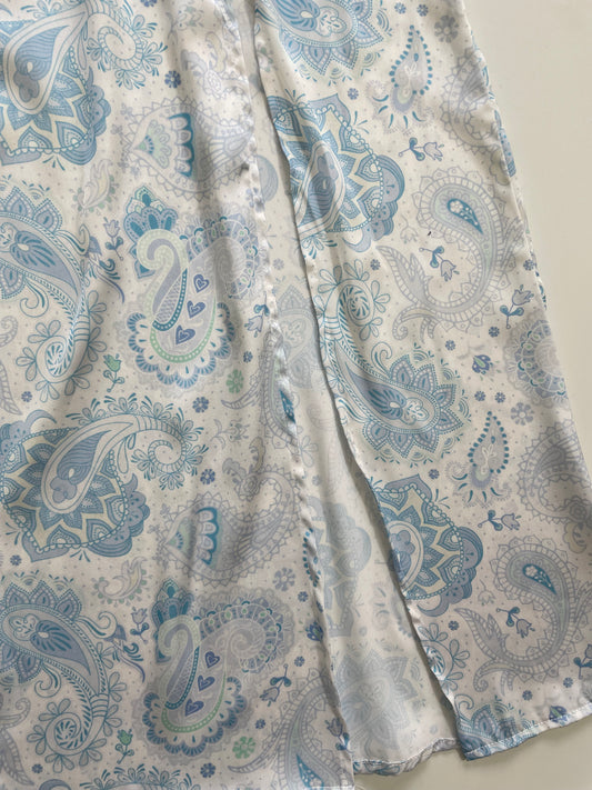 Satin Paisley Slit Skirt