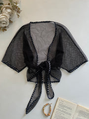 Fishnet Polka Dot Sheer Top-Bust 38 to 40