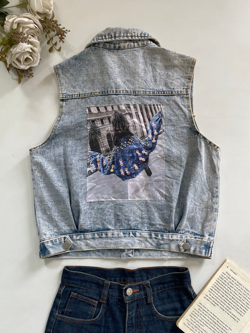 Denim Vest-Bust 38