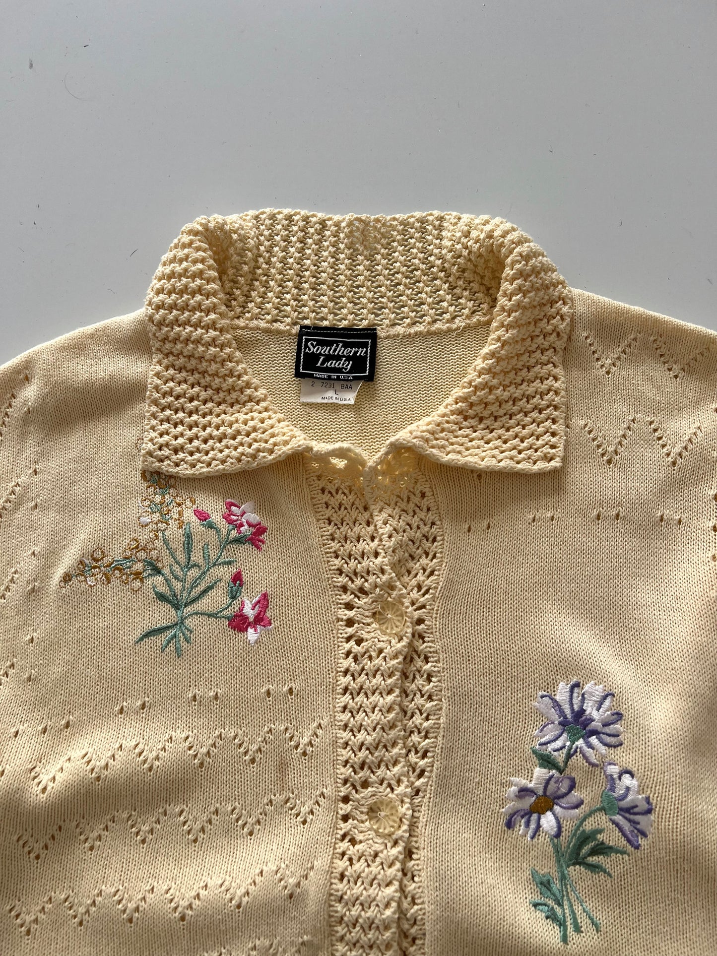Southern Lady Embroidered Sweater-Bust 44