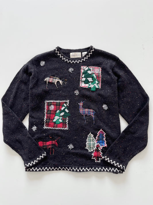 Lemon Grass Christmas Hand Embroidered Sweater-Bust 48