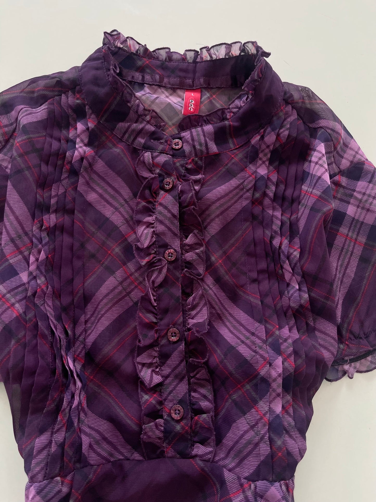 Edc Ruffle Vintage Sheer Top-Bust 38
