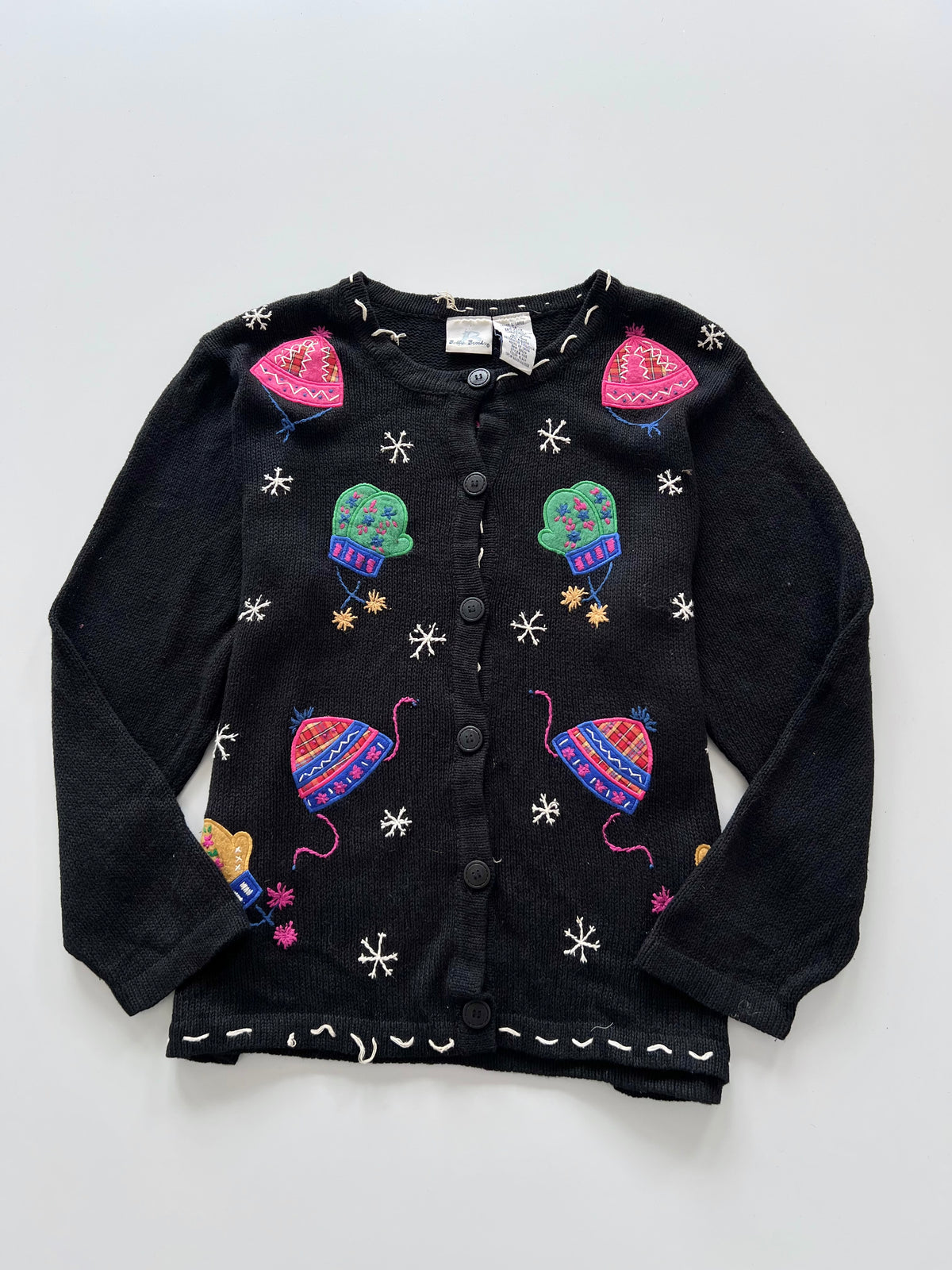Bobbie Brooks Embroidered Christmas Cardigan Sweater-Bust 46