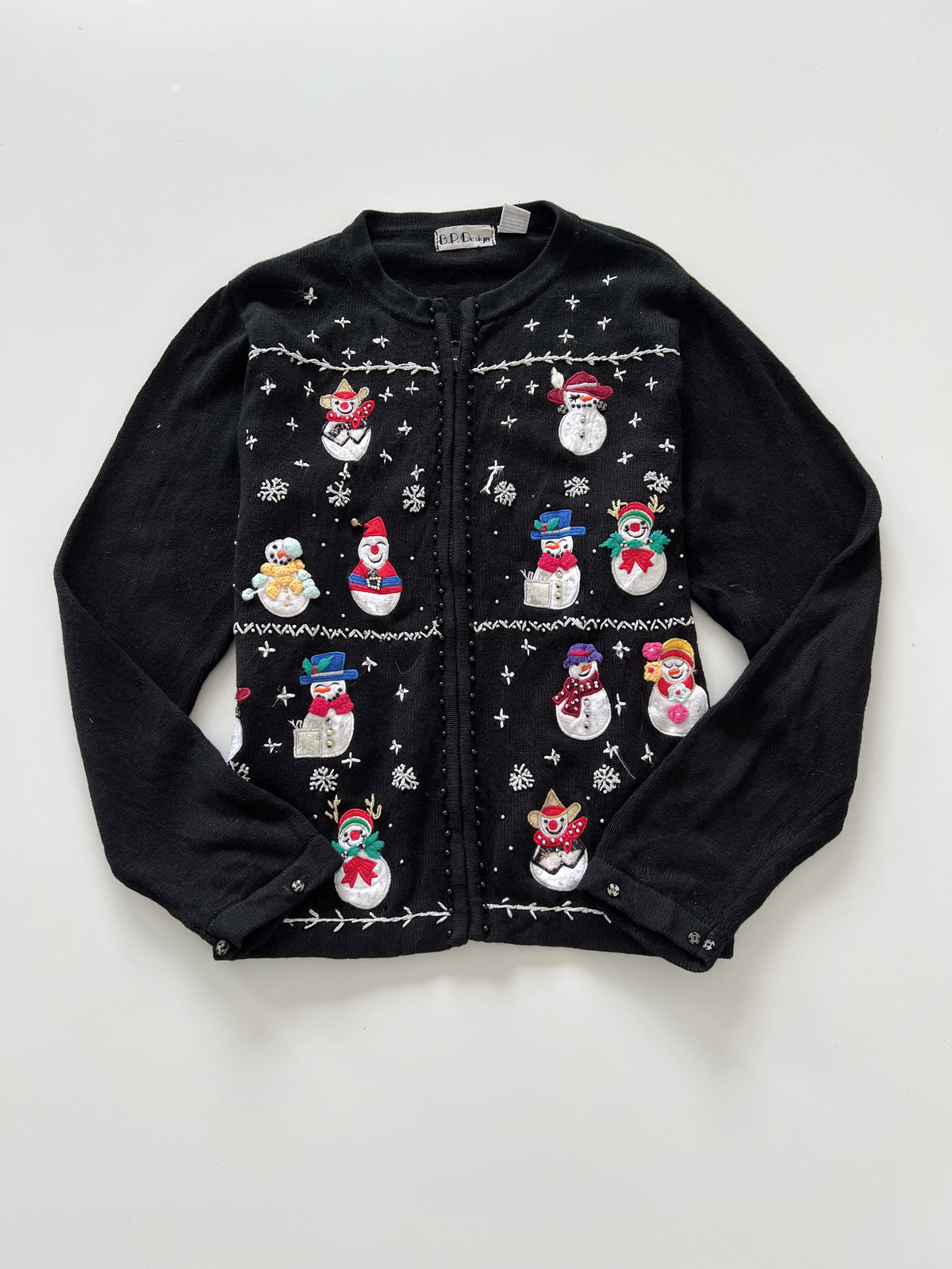 BPDesign Embroidered Christmas Zipper Sweater-Bust 46