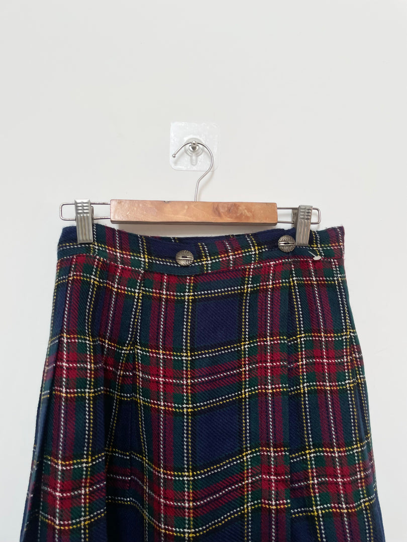 Dark Academia Plaid Skirt-Waist 30