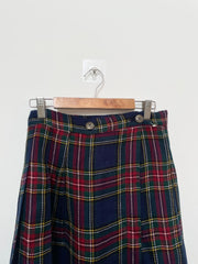 Dark Academia Plaid Skirt-Waist 30