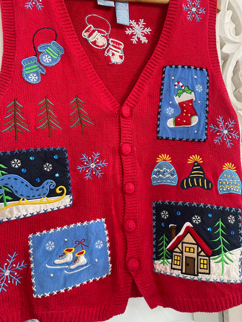 Holiday Edition Christmas Sweater Vest-Bust 46