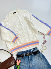 Bling Bling Cable Knit Soft Sweater - Bust 44 to 46