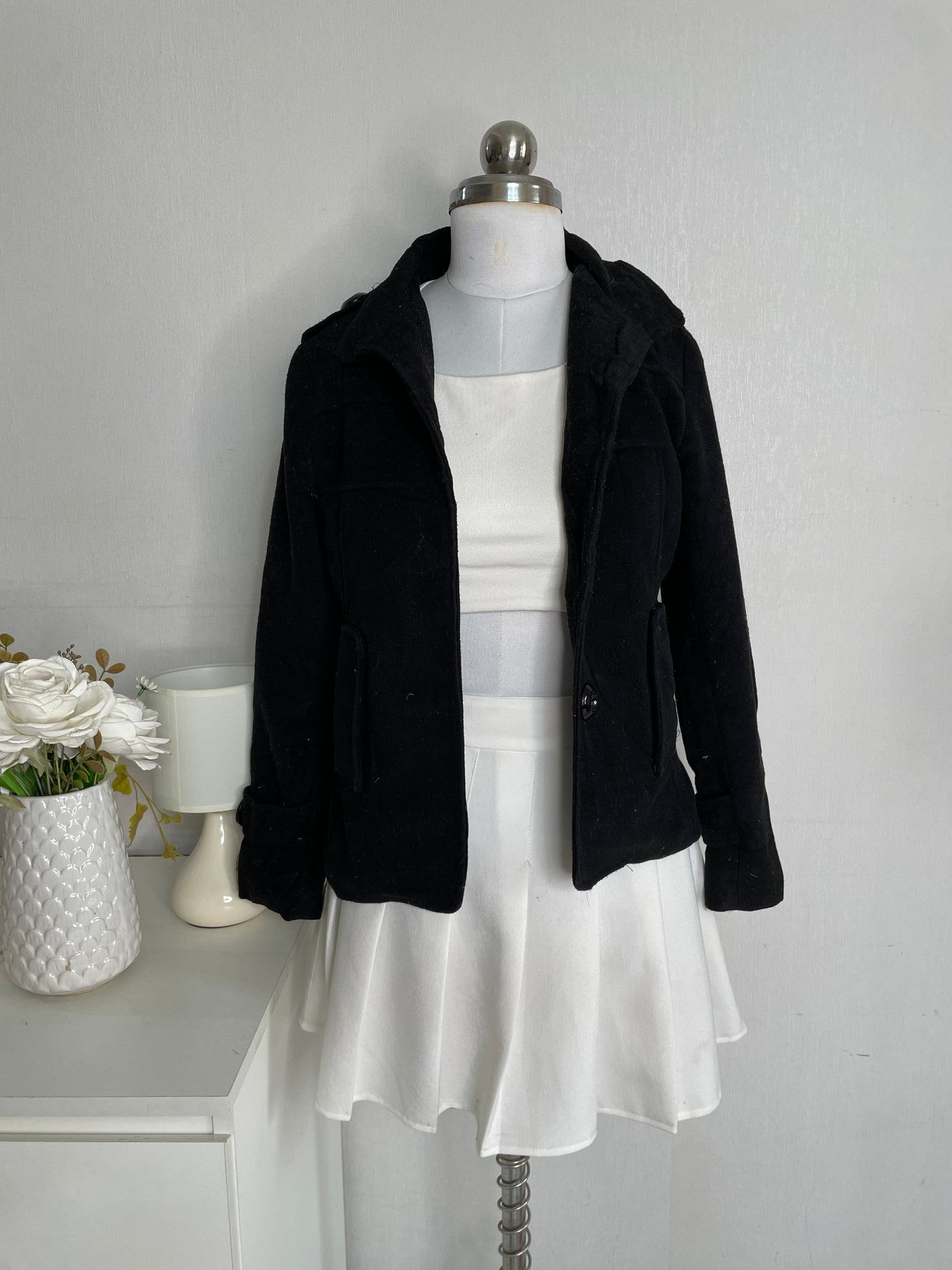 Black Thick Warm Coat -Bust 28