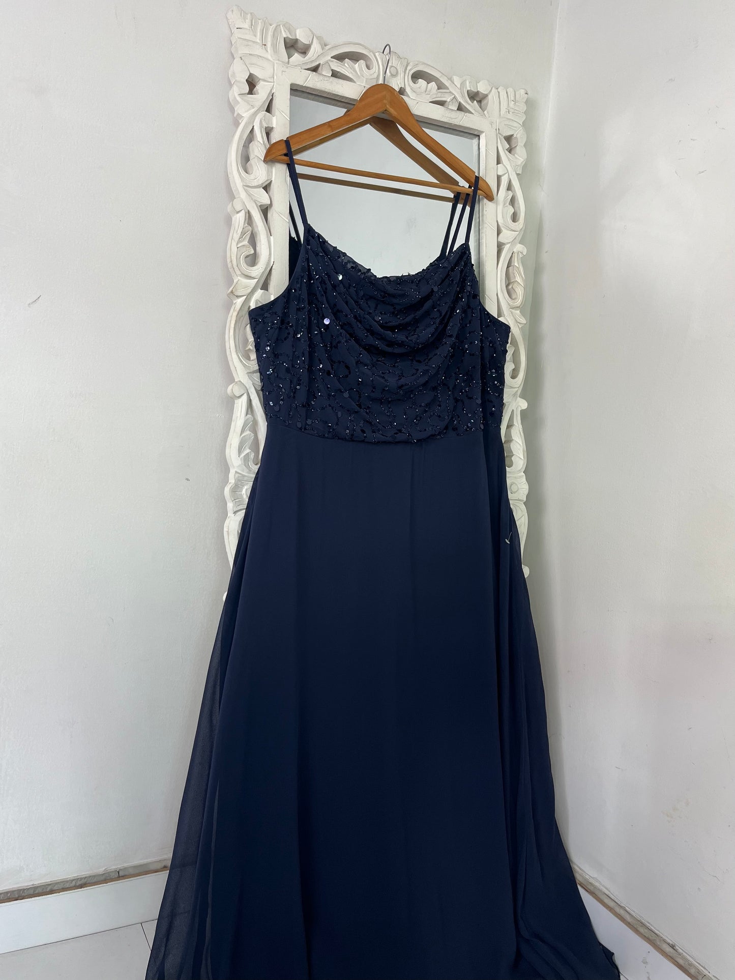 Sequin Cowl Neck Dress-Bust 44