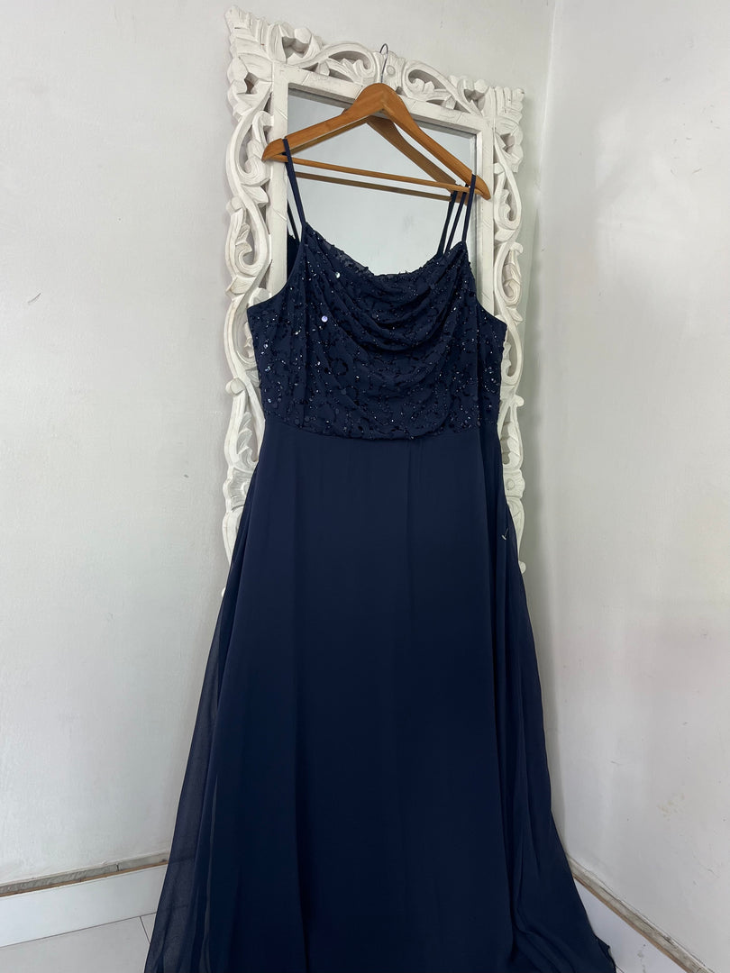 Sequin Cowl Neck Dress-Bust 44