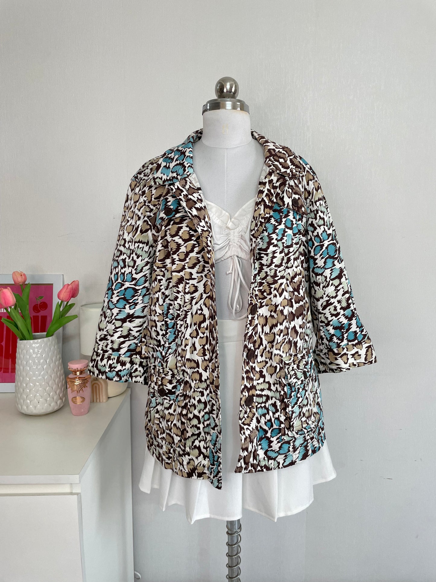 ANIMAL SKIN PRINTED COTTON BLAZER - BUST 46