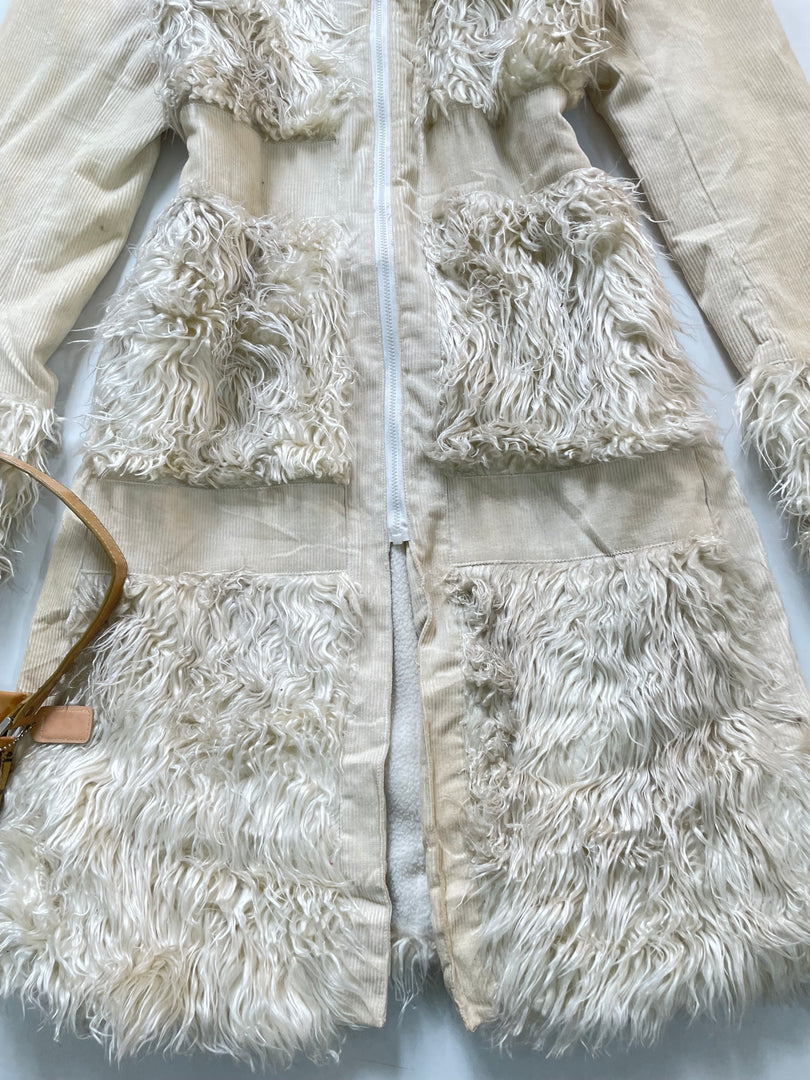 Vintage Corduroy Fur Jacket-Bust 36