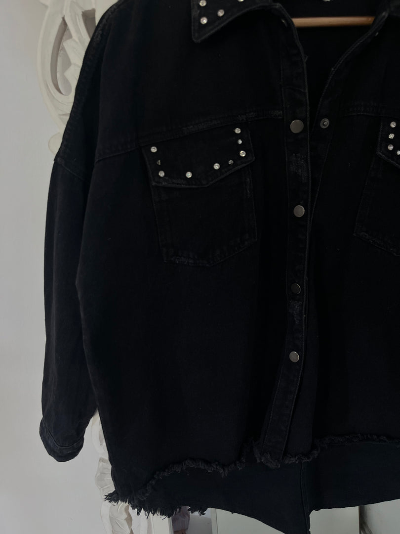 Zara Embellished Denim Jacket-Bust 46
