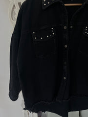 Zara Embellished Denim Jacket-Bust 46