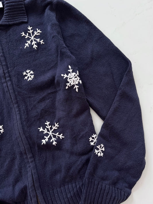 Sonoma Embroidered Christmas Zipper Sweater-Bust 48