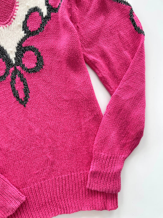 Pink Embroidered Sweater-Bust 40
