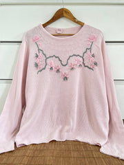 Adrian Delafield Embroidered Vintage Sweater-Bust