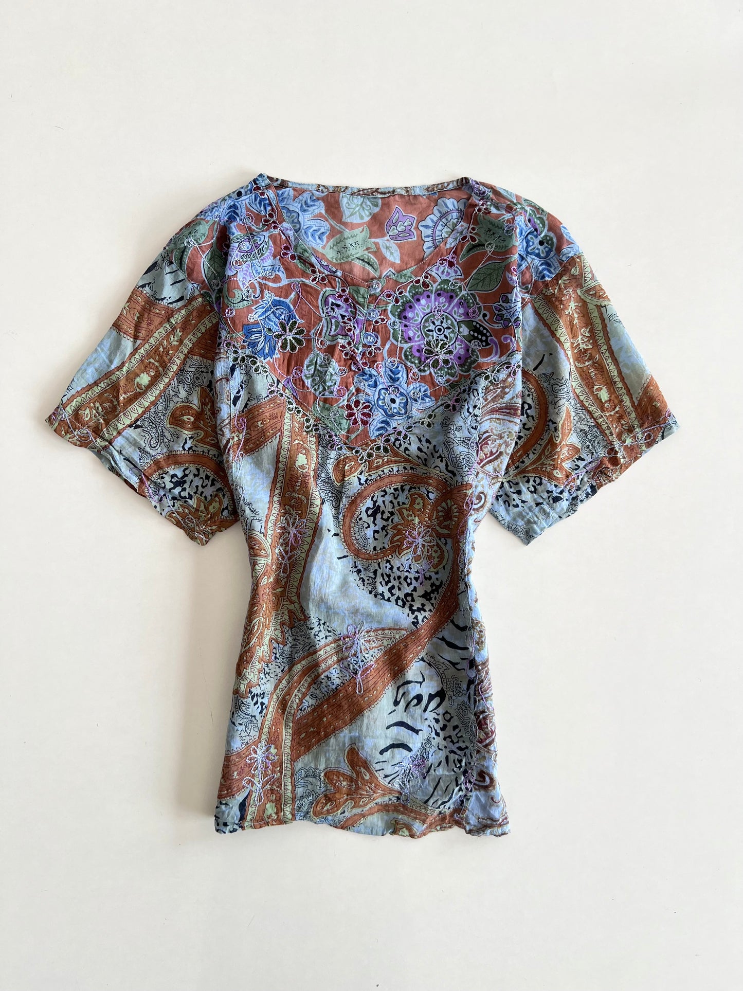 Embroidered Cotton Top-Bust 48