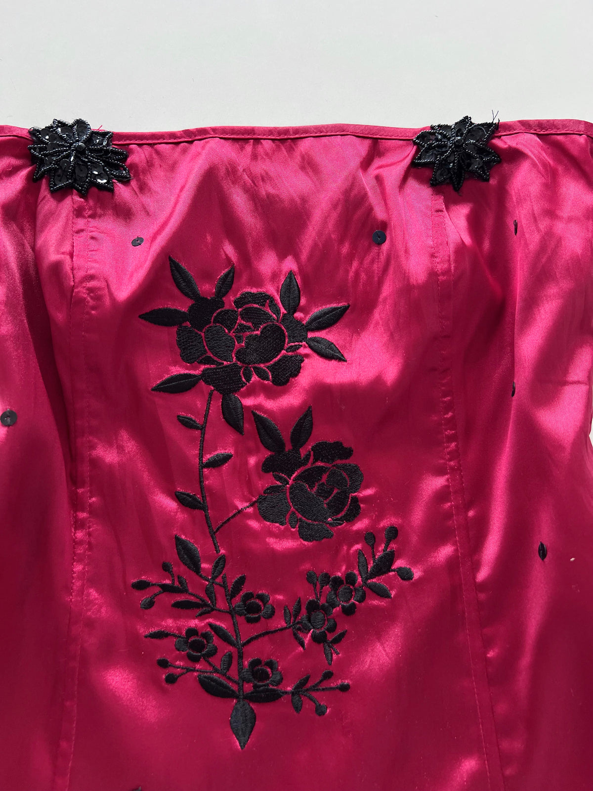 Satin Embroidered Tube Top-Bust 32