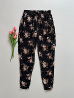 Load image into Gallery viewer, SEVENTYSEVEN ROSES BLACK COTTON PANTS - WAIST 28 to 32
