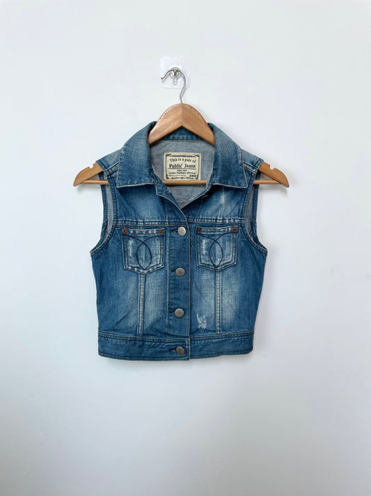 Public Jeans Denim Vest-Bust 30