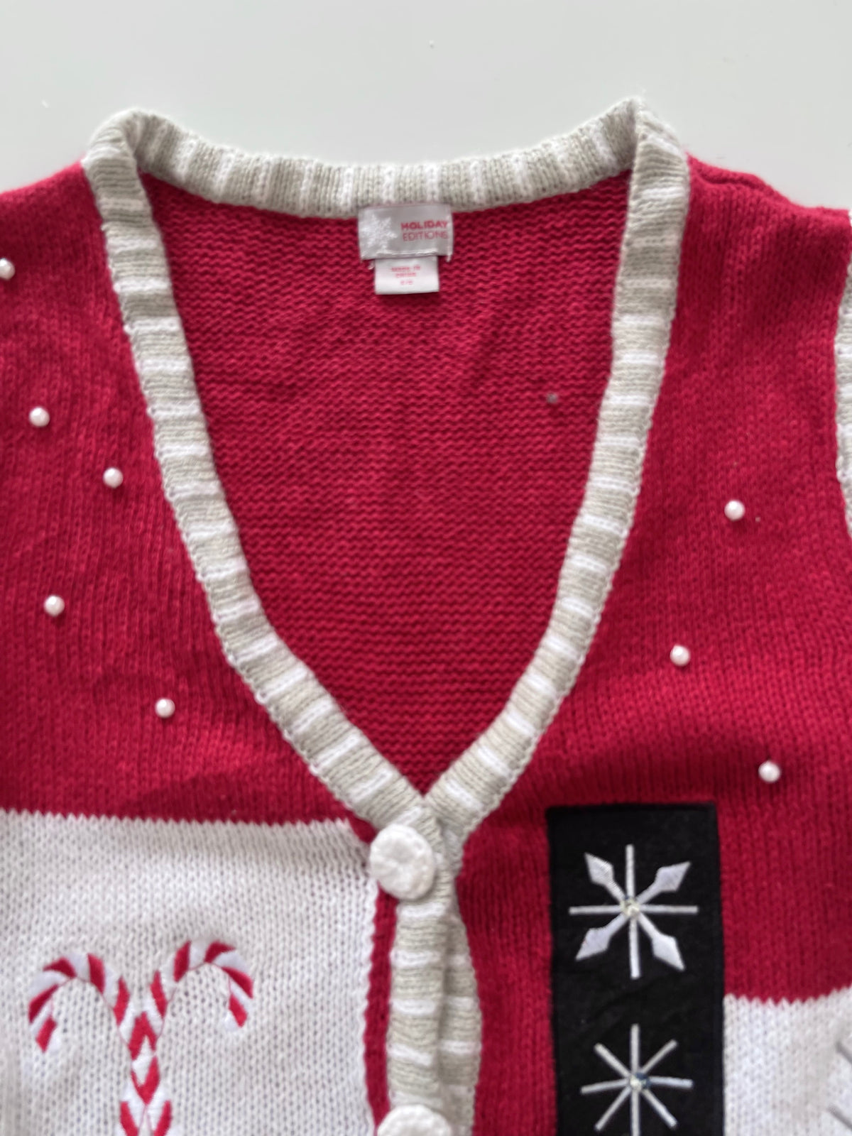 Holiday Editions Embroidered Christmas Vest Sweater-Bust 38