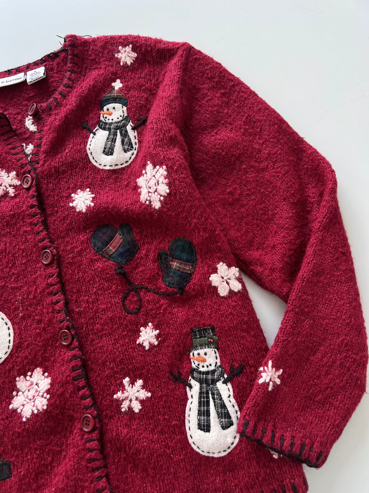 Croft&Barrow Embroidered Christmas Cardigan Sweater-Bust 46