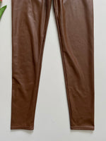 Load image into Gallery viewer, COFFEE LEATHER PANTS - WAIST 28 TO 30
