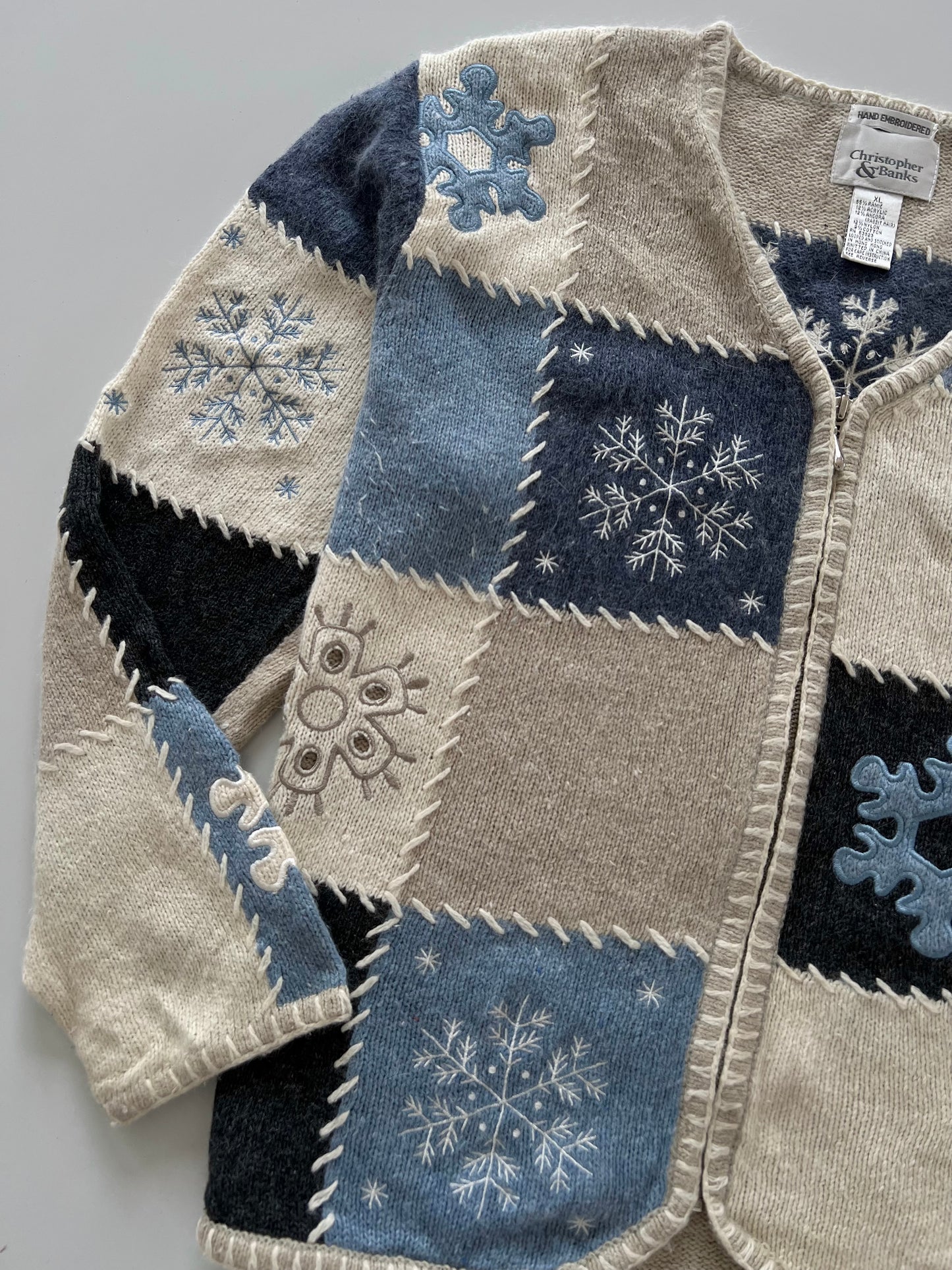 Christopher & Banks Hand Embroidered Zipper-Bust 48