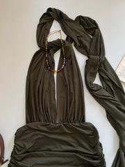 Ruched Halter Neck Dress-Bust 30 to 34