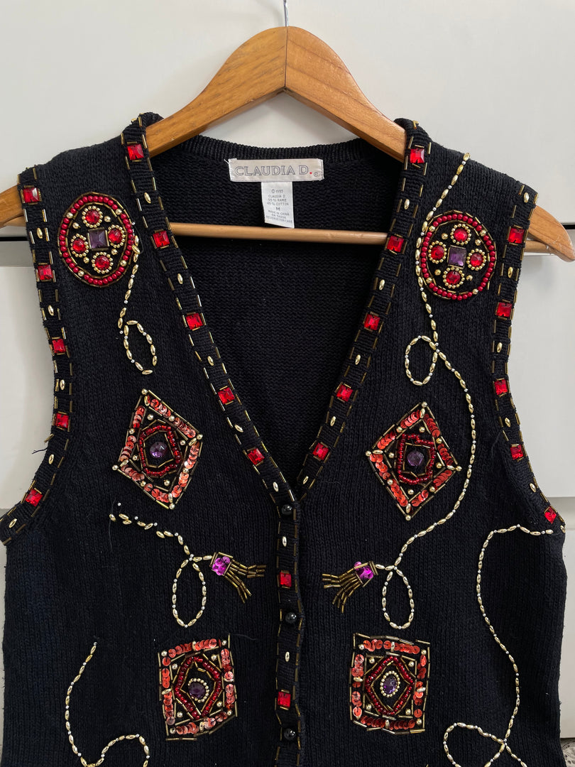 Claudia D Vintage Christmas Sweater Vest-Bust 38