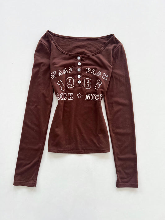 Y2k Brown Top-Bust 34 to 36