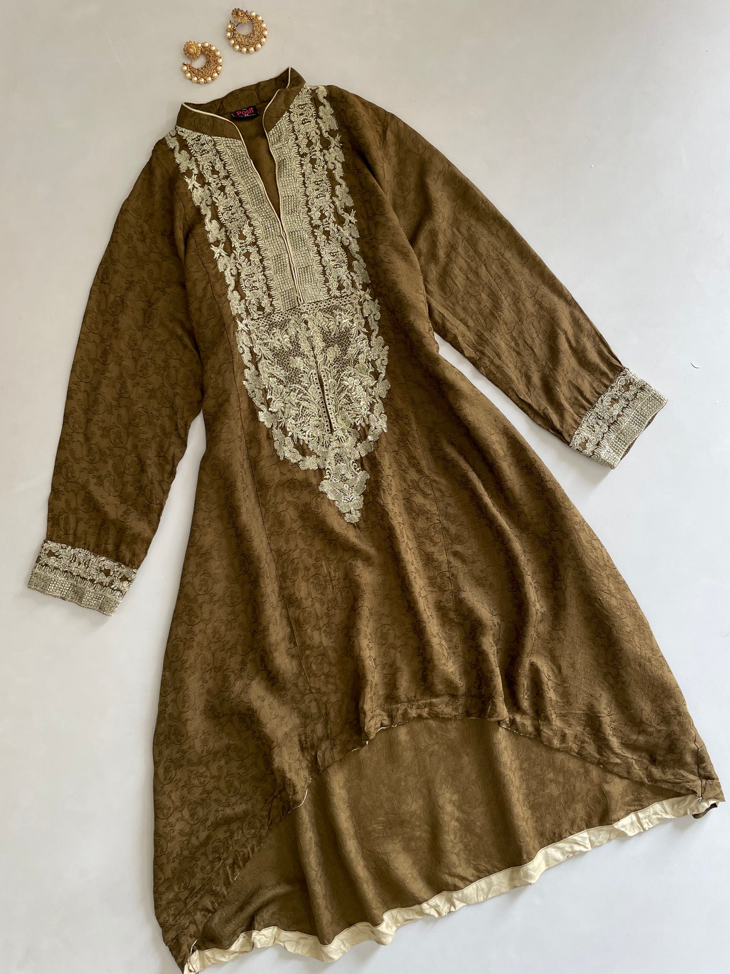 Posh Jacquard Embroidered Kurti-Bust 40