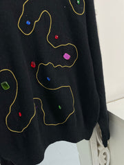 Embroidered Sweater-Bust 46