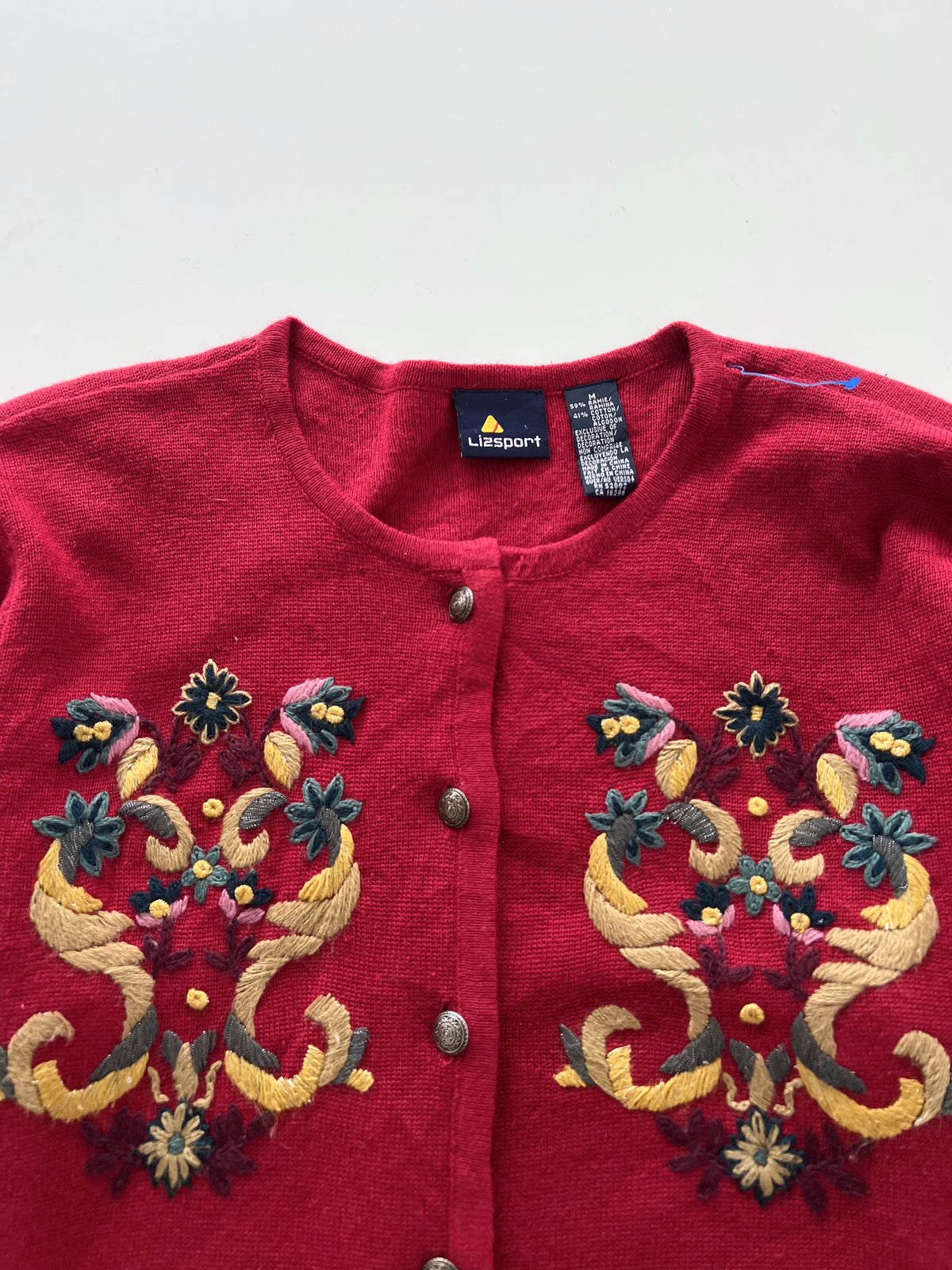 Lizsport Vintage Embroidered Sweater-Bust 42