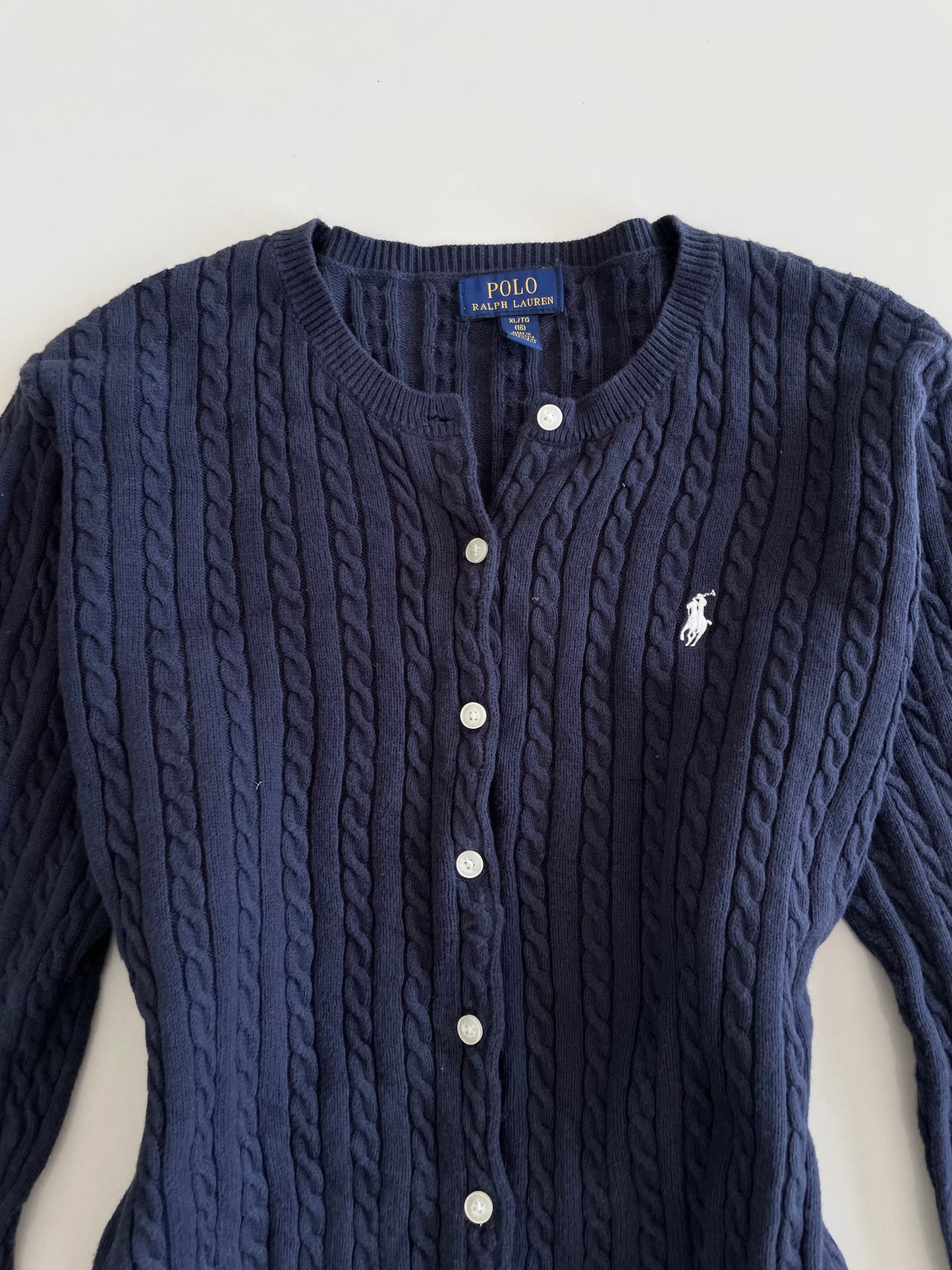 Ralph Lauren 100% Cotton Vintage Cardigan-Bust 34 to 36
