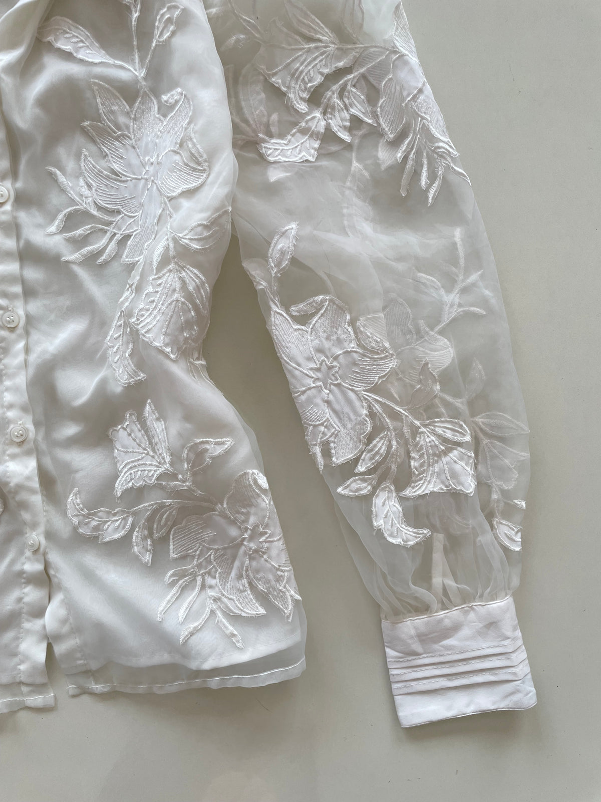Topshop Sheer Embroidered Shirt -Bust 40 – Outdated
