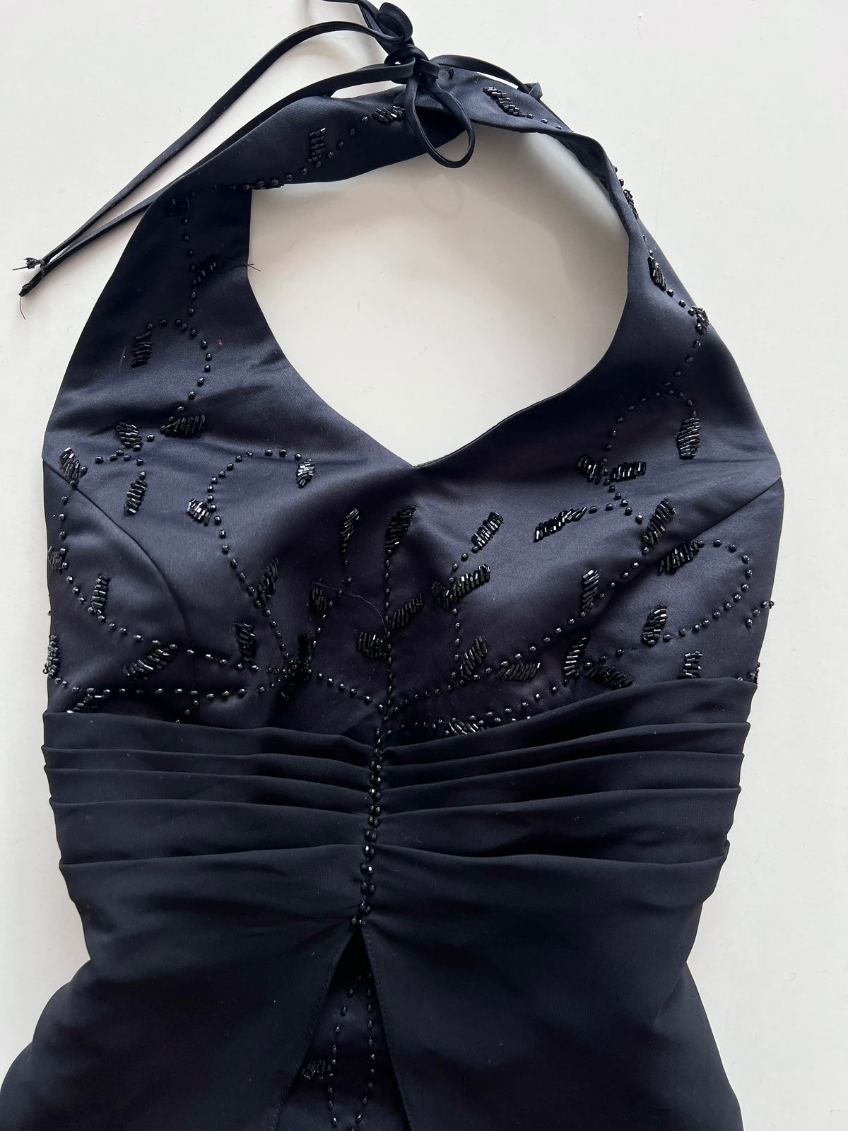 Ceyde Halter Neck Vintage Embroidered Dress-Bust 40